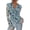 Zebra Blue Black, variant on PRETTYGARDEN Women Button Down Floral Shirts Fall Trendy Long Sleeve V Neck Ruched Fitted Mesh Blouse Tops Date Outfits