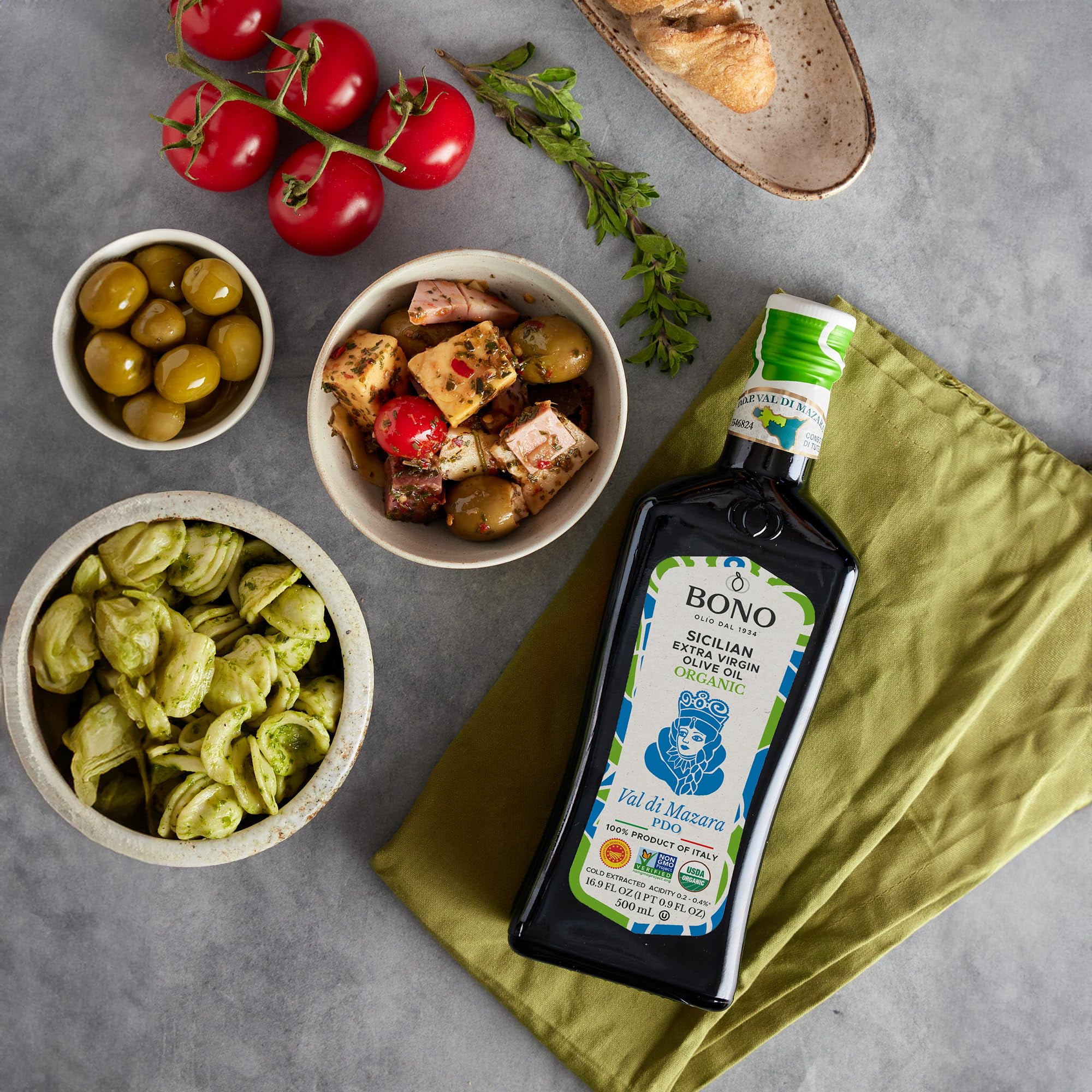 Bono Val di Mazara DEF29 Sicilian PDO Organic Extra Virgin Olive Oil, 16.9 Fl Oz