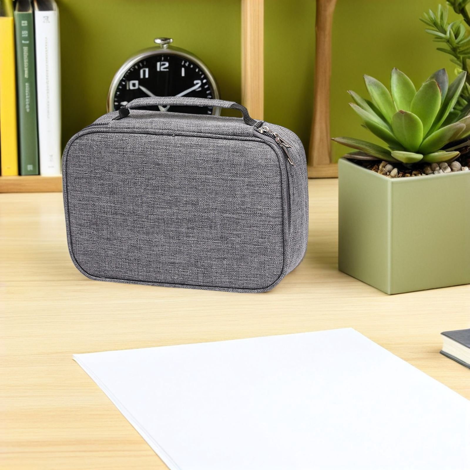 OUNONA Large Grey Pencil Case with Zipper, 72-Slot Colored Pencil Holder for Art Supplies and Stationery Storage