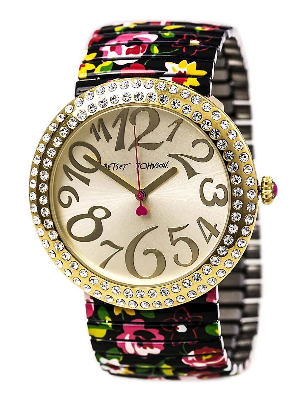 Betsey Johnson BJ00214-09 Women's Champagne Dial Floral Printed