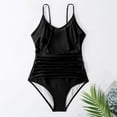 thumbnail image 7 of Samickarr Backless Swimsuits For Women One Piece Sleeveless Full Coverage Swimwear Neck Flowy Ruffle Hem Floral Bikini Adjustable Halter-Neck Strap Bathing Suit, 7 of 7