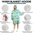 thumbnail image 5 of Wearable Oversized Blanket,LightGreen Dinosaurs Clouds Trees Pattern Wearable Blanket Hoodie for Adults,Cozy Hooded Blankets with Super Pockets,Super Warm Fuzzy Pullover for Women & Men, 5 of 6