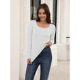 thumbnail image 3 of Ekouaer Womens Thermal Top Base Layer Long Sleeve Shirt Lightweight Stretch Scoop Neck Tops for Winter & Fall Thermal Undershirts, 3 of 8