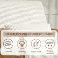 thumbnail image 6 of Miniyam Corduroy Mid-Century Modern Accent Chair,Leisure Chair with Solid Wood Armrest and Feet,Living Room Reading Chair,Beige, 6 of 9