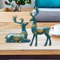 thumbnail image 1 of 2 estatuas de ciervos, de resina de reno, escultura artesanal para el hogar, estantería de mesa, decoración, adornos, regalos , Azul Baoblaze Estatua de escultura de ciervo, 1 of 8