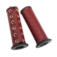 thumbnail image 4 of S SERENABLE 22mm 7/8" Leather Motorcycle Hand Grip Throttle Covers Wraps Red, 4 of 9