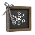 thumbnail image 6 of Wooden Snowflake Sign, 6 In Winter Black Decorative Signage Plaque Decor, Christmas Holiday Indoor Table Shelf Mantel Tiered Tray Desk Wall Art Office Rustic Farmhouse Decorations for Home, 6 of 6