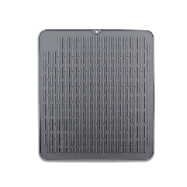 Plato secado estera tazas flexibles placas drenaje vajilla vajilla tenedores horquillas antideslizante reutilizando mesa de colgantes vajilla almohadilla gris Inevent HA047919-03