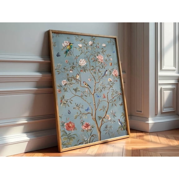 Chinoiserie Birds Butterflies Asian Decor Wall Art