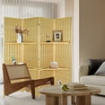 thumbnail image 2 of Fionafurn 4 Panel Room Divider with Display Shelves Folding Partition Room Privacy Screen, Natural, 2 of 7