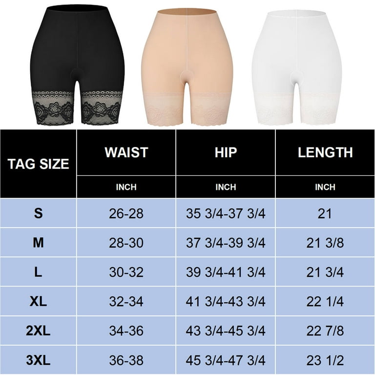 MANIFIQUE 3 Pack Women Slip Shorts for Under Dresses Anti Chafing Underwear  Lace Boyshorts Panties for Summer 