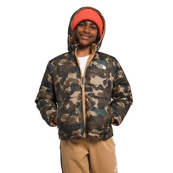 The North Face NF0A82XYORU Hooded Jacket Kids Brown Reversible Mt Chimbo CLO474 (Brown,XS (6))