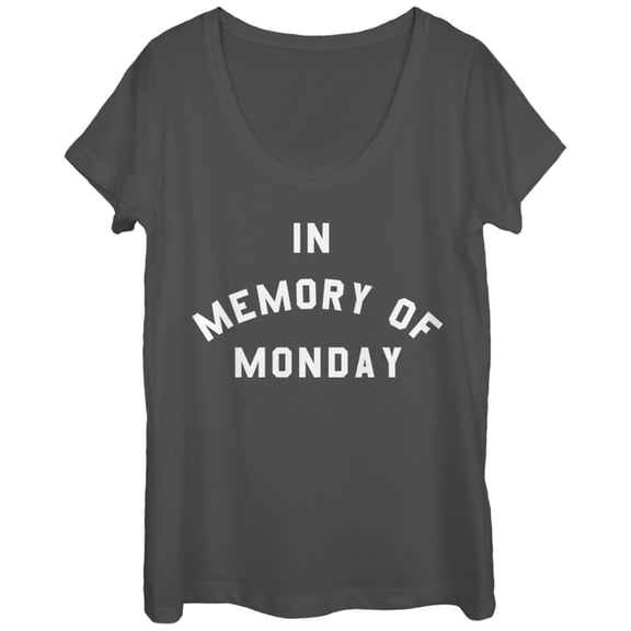 Women's CHIN UP Memory of Monday  Scoop Neck Charcoal 2X Large