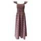 thumbnail image 5 of Moda Mujer Vestidos Cuello cuadrado Verano Impresión Casual Sin mangas Vacaciones Playa Vestido largo Fridja  hjkh3009, 5 of 6