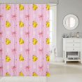 thumbnail image 2 of Manfei Pink Ribbon Bows Shower Curtain 72Wx78L,Loves Print Baseball Bath Curtain, 2 of 5