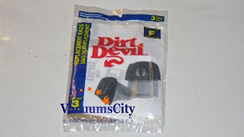 Dirt Devil Canister Can Vac and Power Pak Type F Bags 3 Pk Generic Part # 124SW, 