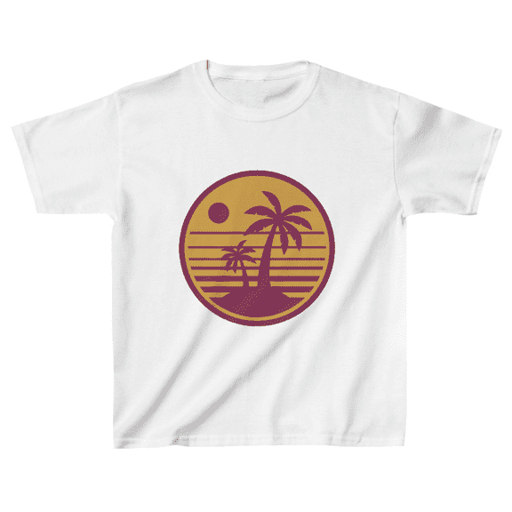 Kids Palm Trees Heavy Cotton Tee M