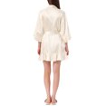 thumbnail image 3 of INSPIRE CHIC Women's Satin Pajama Silky 3/4 Sleeves Tie Waist Loungewear Robes M Light Champagne, 3 of 6