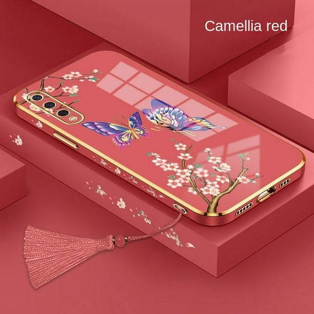 Funda Redmi 7 Note 8 Pro Note 12S Note 12 4G Note 12 Pro 5G Note 12 turbo Cáscara de teléfono móvil de Sakura mariposa de borde recto