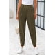 thumbnail image 2 of Pantalones PRETTYGARDEN 2025 de tiro alto tobilleros verde ejército XL, 2 of 9