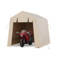 thumbnail image 1 of BeesClover Abri de Rangement Extérieur Portable 6 X 6 Pi avec Porte à Glissière Enroulable et Évent, Abri Robuste 240 g en Bâche PE Imperméable, Abri d'Auto Résistant aux UV pour Motocyclette, Bois de Chauffage, 1 of 8