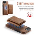 thumbnail image 5 of DG.MING Wallet Case for iPhone 16e 6.1inch,Detachable Magnetic Wallet Phone Case with RFID Blocking, Card Slot,Holder, Leather Phone Case for Men Women,Brown,For iPhone 16e, 5 of 9