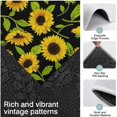 thumbnail image 3 of Black Green Leaf Sunflower Pattern Kitchen Rugs Sets Of 3,Kitchen Runner Rugs Non Skid Washable,Decorative Kitchen Floor Mats for Kitchen,Sink,Laundry,17"x30"+ 17"x47" + 17"x59", 3 of 6