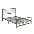 thumbnail image 2 of Noble House Ewelina Modern Queen-Size Iron Geometric Low-Profile Bed Frame, Hammered Copper, 2 of 7