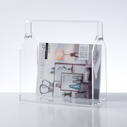 Torre & Tagus Acrylic Toolbox Magazine Basket, Clear, 12.75" x 6" x 13