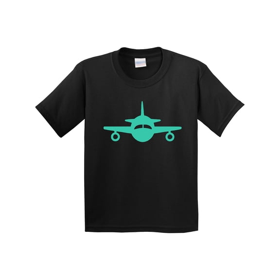 Inktastic Cute Teal Airplane Youth T-Shirt