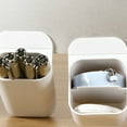 thumbnail image 4 of Creative Pen Holder for Office Use White Plastic Desk Organizer with Save Space Design Fits Monitor Bottom 2pcs, 4 of 8