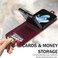 thumbnail image 4 of for Samsung Galaxy Z Flip 3 Case 5G Wallet with Card Holder [RFID Blocking] PU Leather Case Kickstand Shockproof Phone Case Cover for Samsung Galaxy Z Flip 3 5G Case (Red), 4 of 14