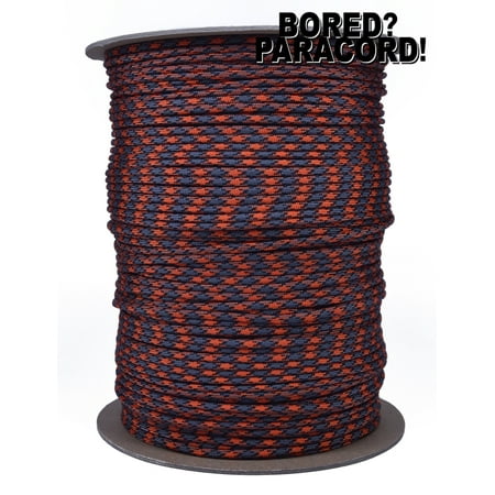 1000 Ft Spool High Quality Best Durability 550 lb Paracord - Orange Grey Color - Bored Paracord
