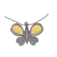 thumbnail image 7 of Galaxy Gold 14K Solid White Gold 14" Butterfly Necklace with 7.1 CT Natural Diamonds and Citrines, 14"-24" Sizes, November Birthstone, Symbol of Warmth, 7 of 7