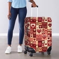 thumbnail image 4 of HELLHERO Heart Patchwork Pattern Bottom Zipper Baggage Covers Polyester Fabric Durable Luggage Cover Anti Pollution Suitcase Cover for Men, 4 of 8