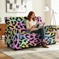 thumbnail image 5 of Xixirimido Stretch Recliner Slipcovers Printed Sofa Cover 6-Piece Reclining Chair Covers Recliner Chair Cover with Pockets Furniture Protector for Living Room, Leopard Rianbow Gradient, 5 of 8