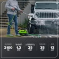 thumbnail image 3 of Greenworks 2100 PSI Portable Pressure Washer with Wheels + Telescoping Handle, 1.2 GPM, 3 of 15