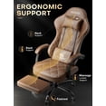 thumbnail image 3 of HLDIRECT Gaming Chair with Massager Lumbar Support, Ergonomics Computer Chair with Headrest, Brown, 3 of 8