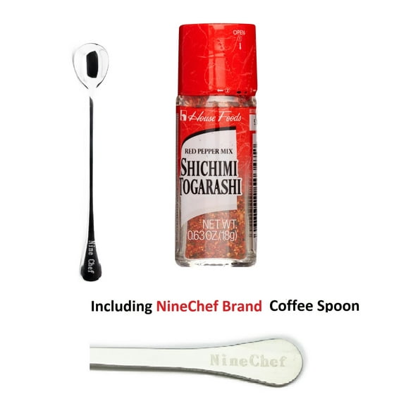 NineChef Brand Spoon Plus House Foods Shichimi Togarashi - Japanese Mixed Chili Pepper 0.63 Oz
