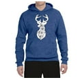 thumbnail image 2 of Deer Rose Animal Lover Unisex Graphic Hoodie Sweatshirt, Vintage Heather Blue, 3XL, 2 of 3