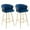 26-Inch | Blue, variant on Hassch Counter Height Bar Stools Set of 2, Velvet Upholstered Dining Stools with Arms, Comfortable Seat and Sturdy Golden Legs (Green)