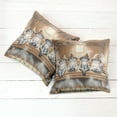 thumbnail image 5 of Ambesonne Cat Throw Pillow Cover Pack of 2, Funny Kittens in Hats at Sauna, 2 Pcs-18"x18", Pastel Brown and Pale Grey, 5 of 5
