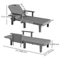 thumbnail image 3 of Outsunny Ensemble de 2 Chaises de Bronzage pour Jardin, 5 Positions Réglables, Gris, 3 of 10