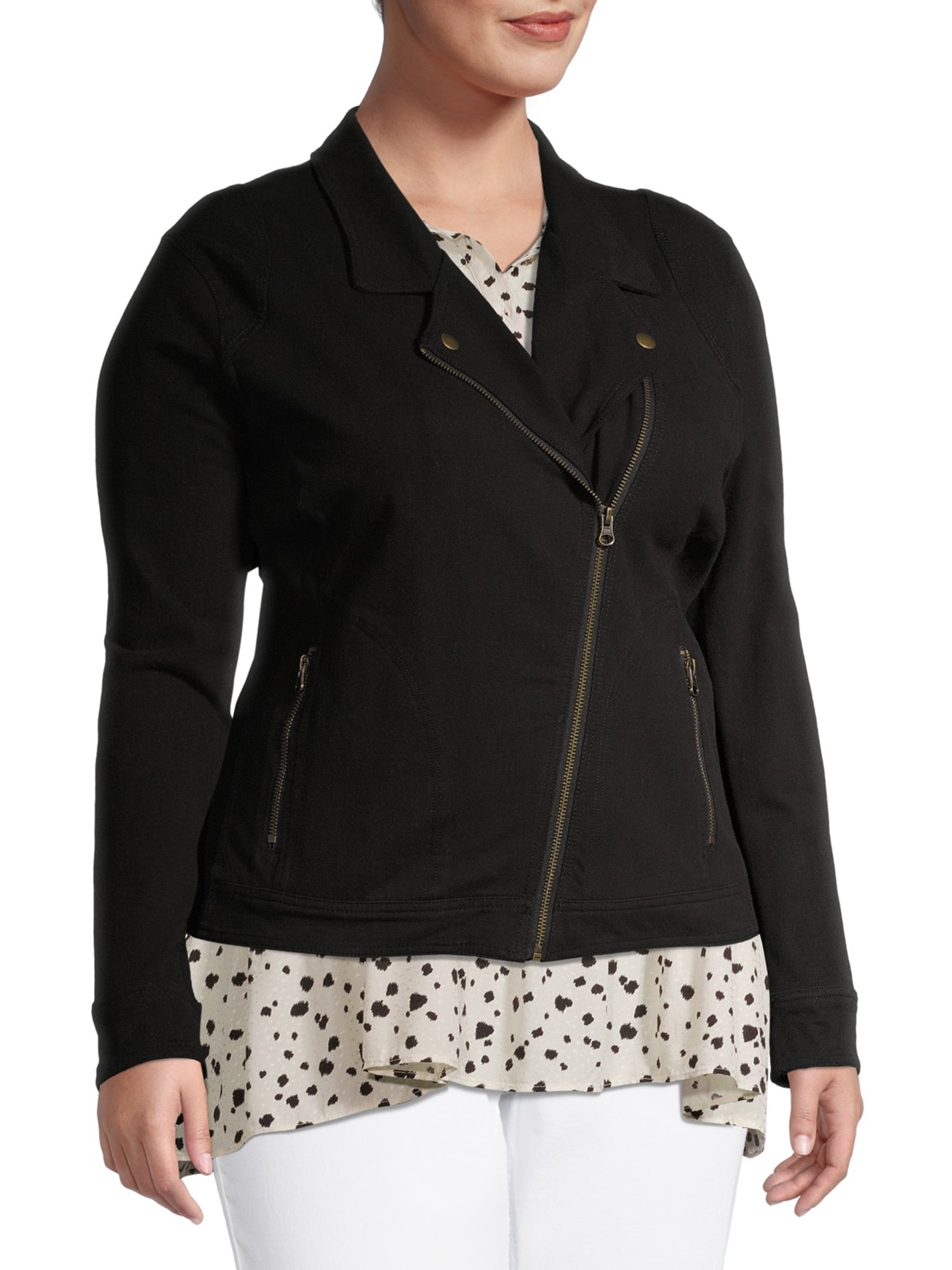 Casual Knit Moto Jacket - Walmart 