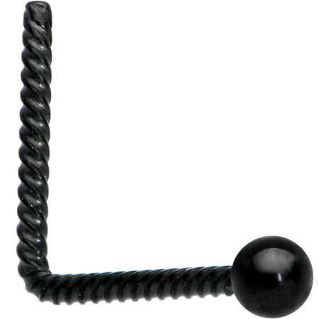 - Body Candy Black IP Steel 2mm Ball End So Twisted L Shaped Nose Ring 20 Gauge 1/4
