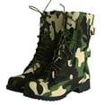 thumbnail image 3 of Mepaouo Womens Camouflage Combat Boots Round Toe Military Lace up Zipper Walking Riding Booties, 3 of 5