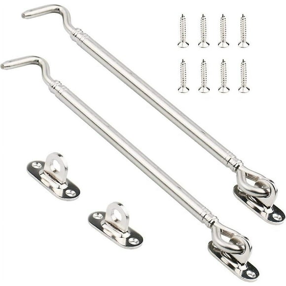 High-Quality Rust Resistant Cabin Hook and Eye Latch, Solid Structure Anti-Corrosion Stainless Steel Privacy Swivel Hooks for Gate Door, Wide Applications for Windows Shutters Barns Doors