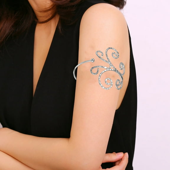 Bracelet Arm Chain,Glossy Hollow-out Geometric Pattern Arm Cuff,Body Bangle Bracelet Jewelry Gift