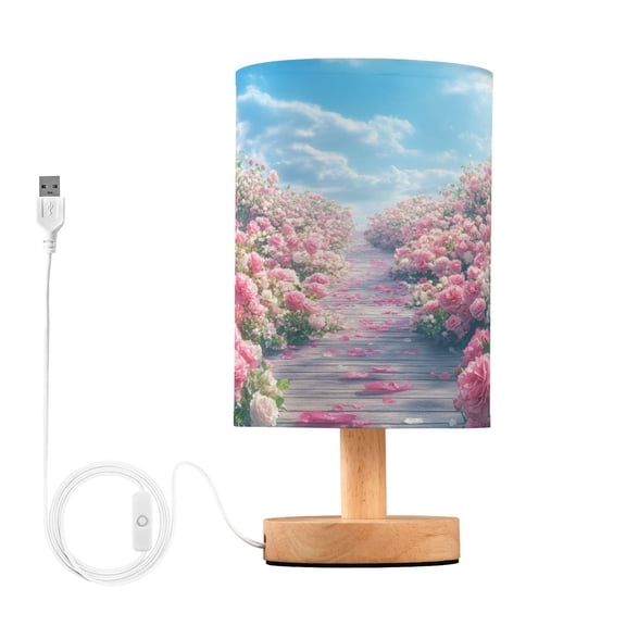BZSMCE Lamp Modern Pathway Lined with Pink_roses Creative Patter Night Light