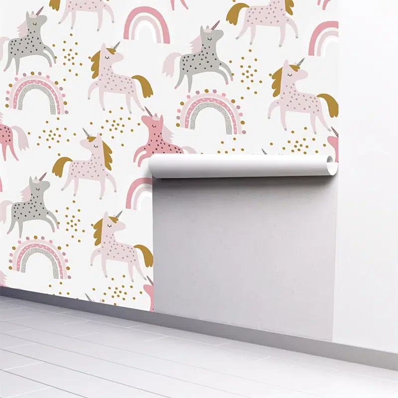 1pc Cute Unicorn Self-Adhesive Wallpaper For Kids Room *118in  Removable Background Wallpaper Home Renovation For Living Room Bedroom Wall  Furniture 